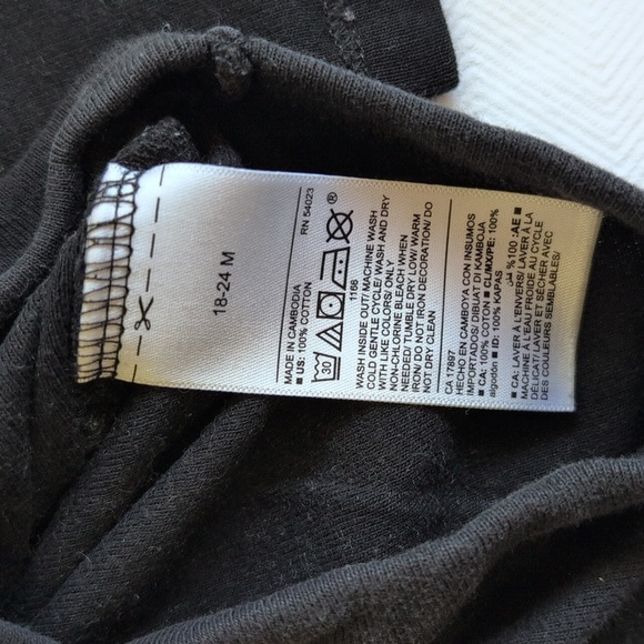 old navy black cotton rocket scientist graphic long sleeve bodysuit 18-24 months - Picture 4 of 5